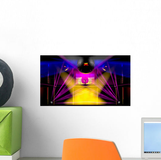 Night club colorful lights and disco balls Wall Mural
