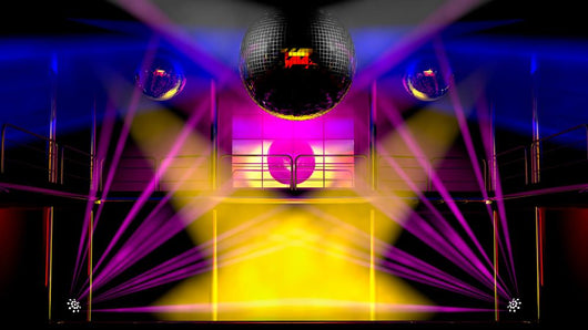 Night club colorful lights and disco balls Wall Mural