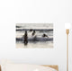 India, Karnataka, Blurry Figures In Crashing Waves At Gokarna Beach Wall Mural