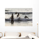 India, Karnataka, Blurry Figures In Crashing Waves At Gokarna Beach Wall Mural