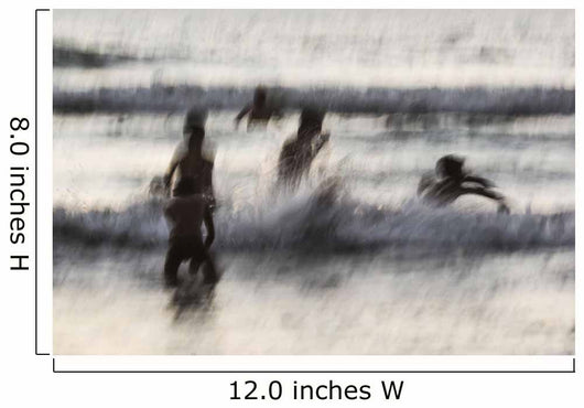 India, Karnataka, Blurry Figures In Crashing Waves At Gokarna Beach Wall Mural