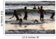 India, Karnataka, Blurry Figures In Crashing Waves At Gokarna Beach Wall Mural