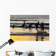 India, Karnataka, Blurry Figures In Crashing Waves At Gokarna Beach Wall Mural