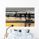 India, Karnataka, Blurry Figures In Crashing Waves At Gokarna Beach Wall Mural