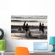India, Karnataka, Blurry Figures In Crashing Waves At Gokarna Beach Wall Mural