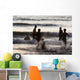 India, Karnataka, Blurry Figures In Crashing Waves At Gokarna Beach Wall Mural