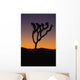 Silhouette of a joshua tree at sunset Wall Mural