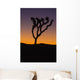Silhouette of a joshua tree at sunset Wall Mural