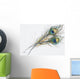 Watercolor Painting Of Two Peacock Feathers Wall Decal