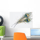 Watercolor Painting Of Two Peacock Feathers Wall Decal