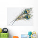 Watercolor Painting Of Two Peacock Feathers Wall Decal