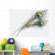 Watercolor Painting Of Two Peacock Feathers Wall Decal