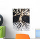 Abstract Watercolor Painting Of A Tree And Its Roots Wall Mural