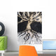 Abstract Watercolor Painting Of A Tree And Its Roots Wall Mural