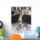 Abstract Watercolor Painting Of A Tree And Its Roots Wall Mural