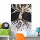 Abstract Watercolor Painting Of A Tree And Its Roots Wall Mural