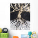 Abstract Watercolor Painting Of A Tree And Its Roots Wall Mural