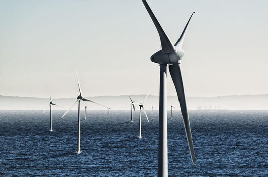 Digital composite of wind turbines Wall Mural