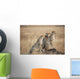 Three cheetahs standing together with a watchful eye Wall Mural