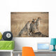 Three cheetahs standing together with a watchful eye Wall Mural