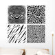 Four Seamless Patterns Wall Decal
