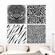 Four Seamless Patterns Wall Decal