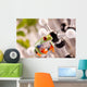 Green Frog sitting on molecules Wall Mural
