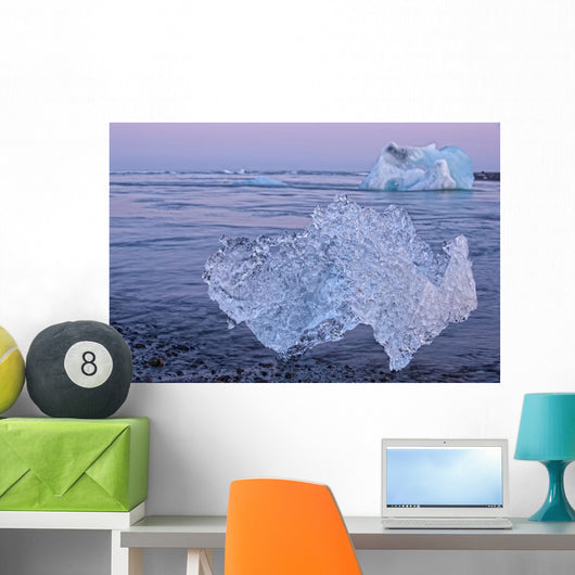 Icebergs on the shoreline of the Atlantic Ocean Wall Mural