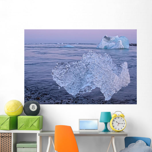 Icebergs on the shoreline of the Atlantic Ocean Wall Mural