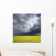 Storm clouds gather over a sunlit canola field in southern Alberta Wall Mural