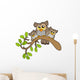 Three Cute Owls on Branch Wall Decal