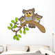 Three Cute Owls on Branch Wall Decal