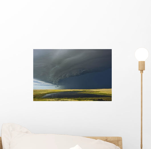 Shelf cloud heralds an approaching thunderstorm Wall Mural