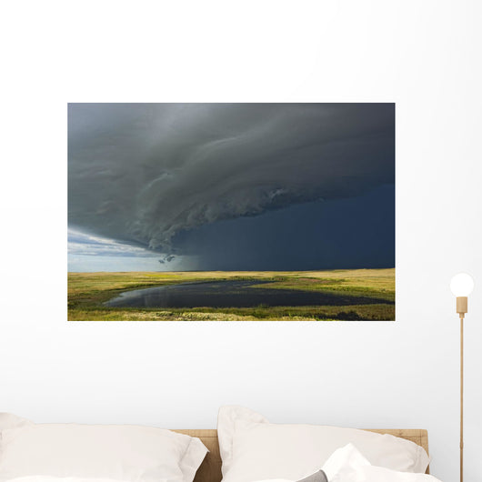 Shelf cloud heralds an approaching thunderstorm Wall Mural