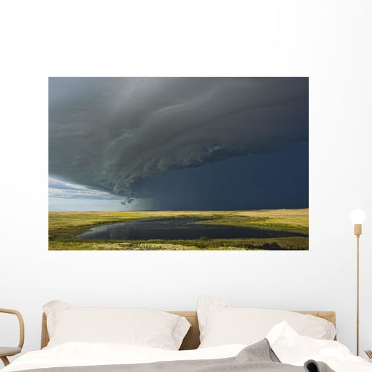 Shelf cloud heralds an approaching thunderstorm Wall Mural