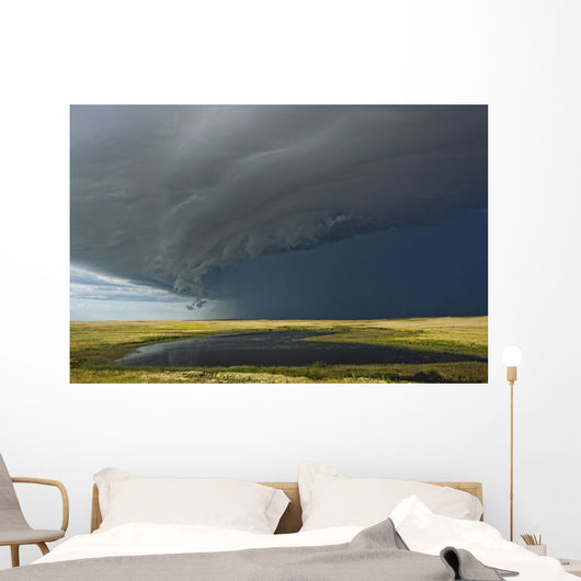 Shelf cloud heralds an approaching thunderstorm Wall Mural