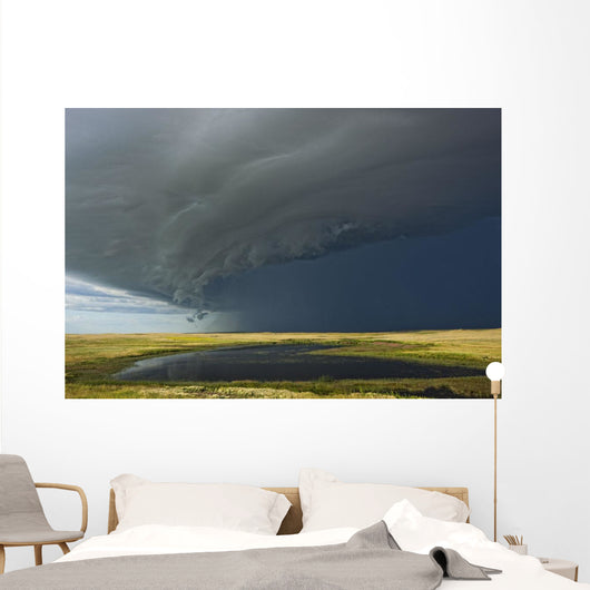 Shelf cloud heralds an approaching thunderstorm Wall Mural