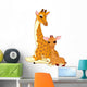 Mother-Giraffe and Baby-Giraffe Wall Mural