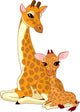 Mother-Giraffe and Baby-Giraffe Wall Mural