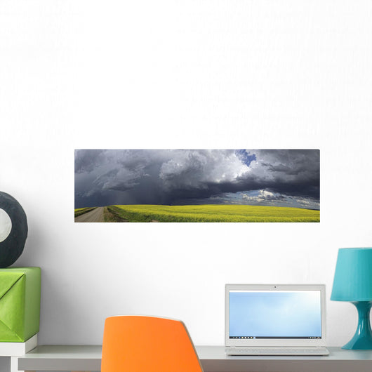 Panoramic of storm clouds gather Wall Mural