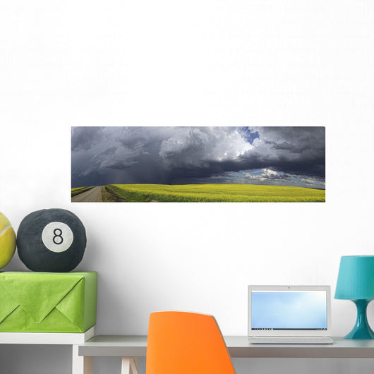 Panoramic of storm clouds gather Wall Mural