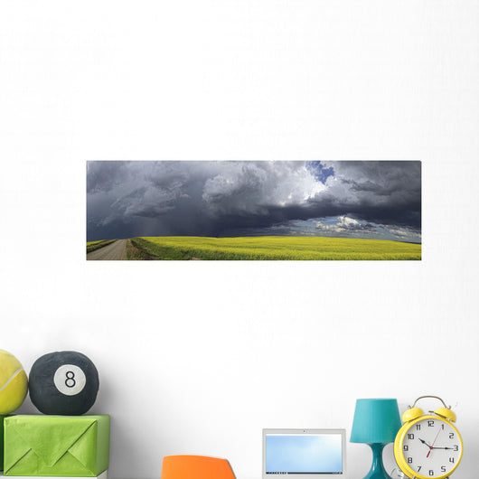 Panoramic of storm clouds gather Wall Mural