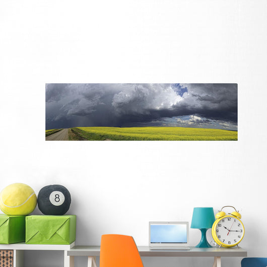 Panoramic of storm clouds gather Wall Mural