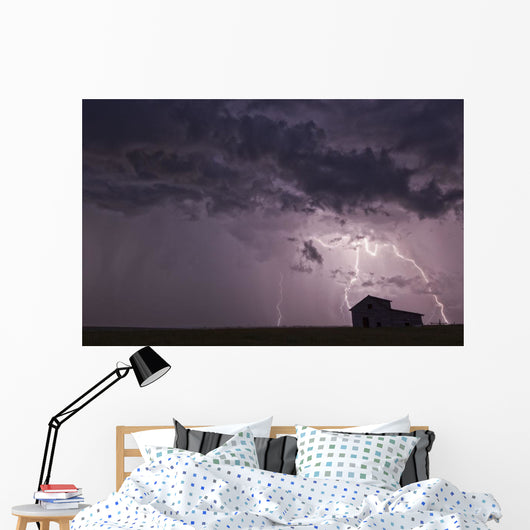 Lightning strikes Wall Mural