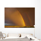 Double rainbow over a prairie field after a storm Wall Mural