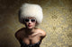 Sexy WomanÐ± White Fur Hat Wall Mural