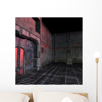 Dark and Scary Place Wall Decal Design 4 shown on a wall