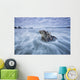 The tide coming in and flowing around a sunken piece of driftwood Wall Mural
