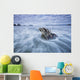 The tide coming in and flowing around a sunken piece of driftwood Wall Mural