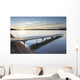 A dock in lake superior at sunset;Thunder bay, ontario, canada Wall Mural